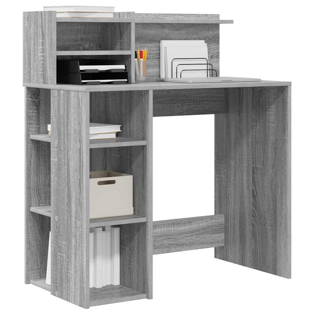 vidaXL Biurko Szary Sonoma 90 x 48 x 101,5 cm Materiał drewnopochodny