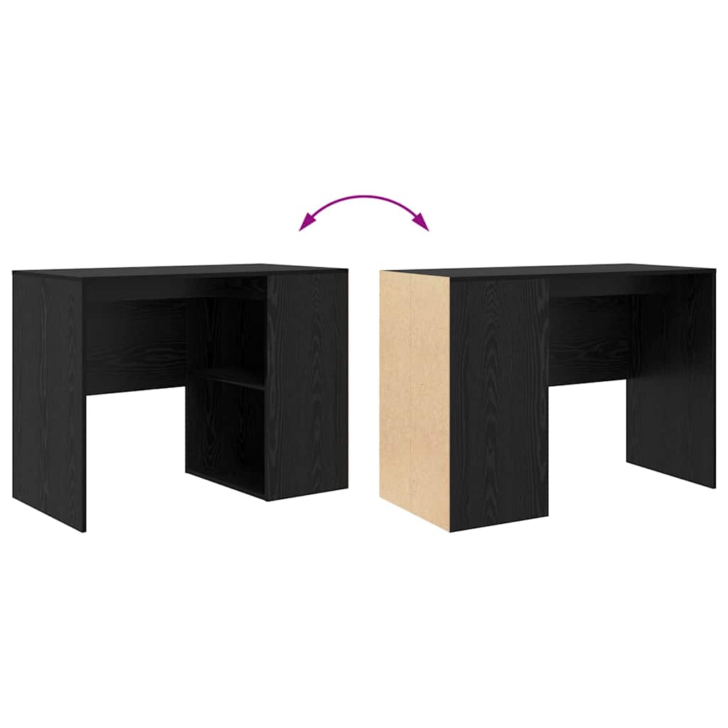vidaXL Biurko Czarny Dąb 102 x 50 x 75 cm Materiał drewnopochodny