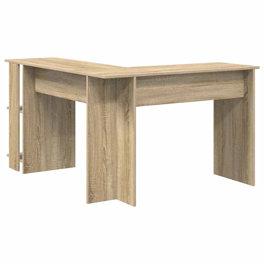 vidaXL Biurko narożne z półką Dąb Sonoma 140 x 113,5 x 75 cm
