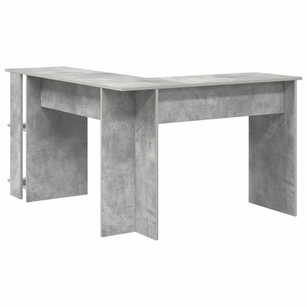 vidaXL Biurko narożne z półką Betonowy szary 140 x 113,5 x 75 cm