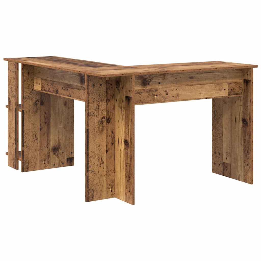 vidaXL Biurko narożne z półką Stare drewno 140 x 113,5 x 75 cm