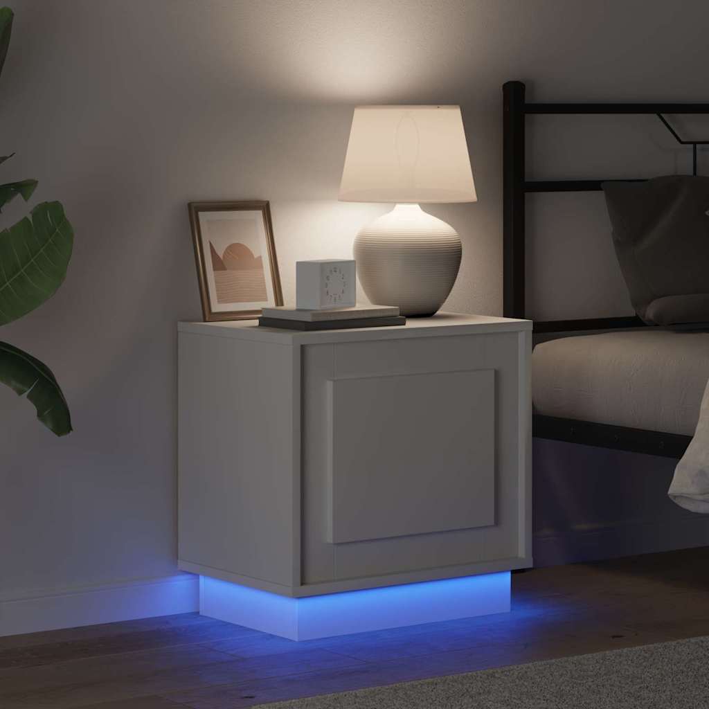 vidaXL Szafka Nocna Ze LED Lights 2 pcs Biały 44 x 34,5 x 45 cm