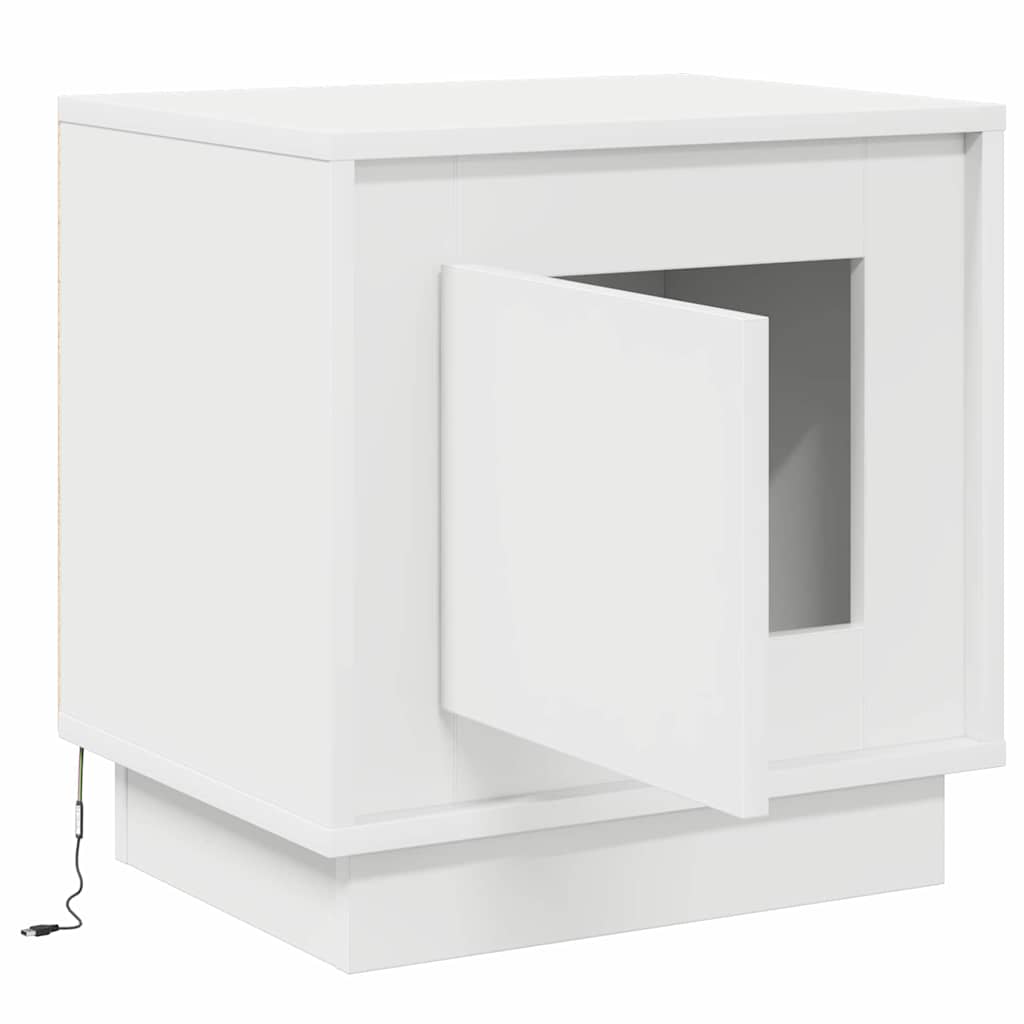 vidaXL Szafka Nocna Ze LED Lights 2 pcs Biały 44 x 34,5 x 45 cm