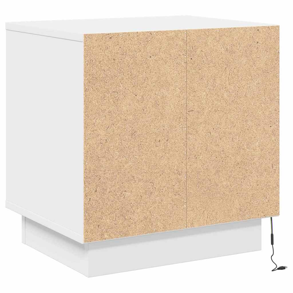 vidaXL Szafka Nocna Ze LED Lights 2 pcs Biały 44 x 34,5 x 45 cm