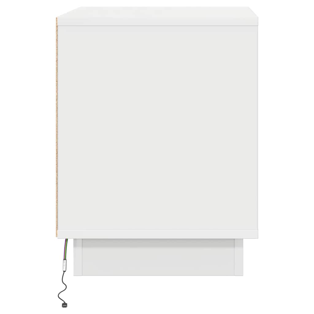 vidaXL Szafka Nocna Ze LED Lights 2 pcs Biały 44 x 34,5 x 45 cm