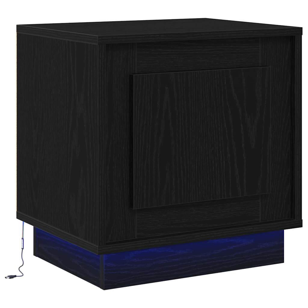 vidaXL Szafka Nocna Ze LED Lights 2 pcs Czarny 44 x 34,5 x 45 cm