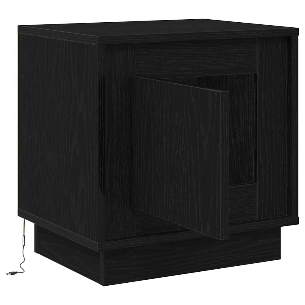 vidaXL Szafka Nocna Ze LED Lights 2 pcs Czarny 44 x 34,5 x 45 cm