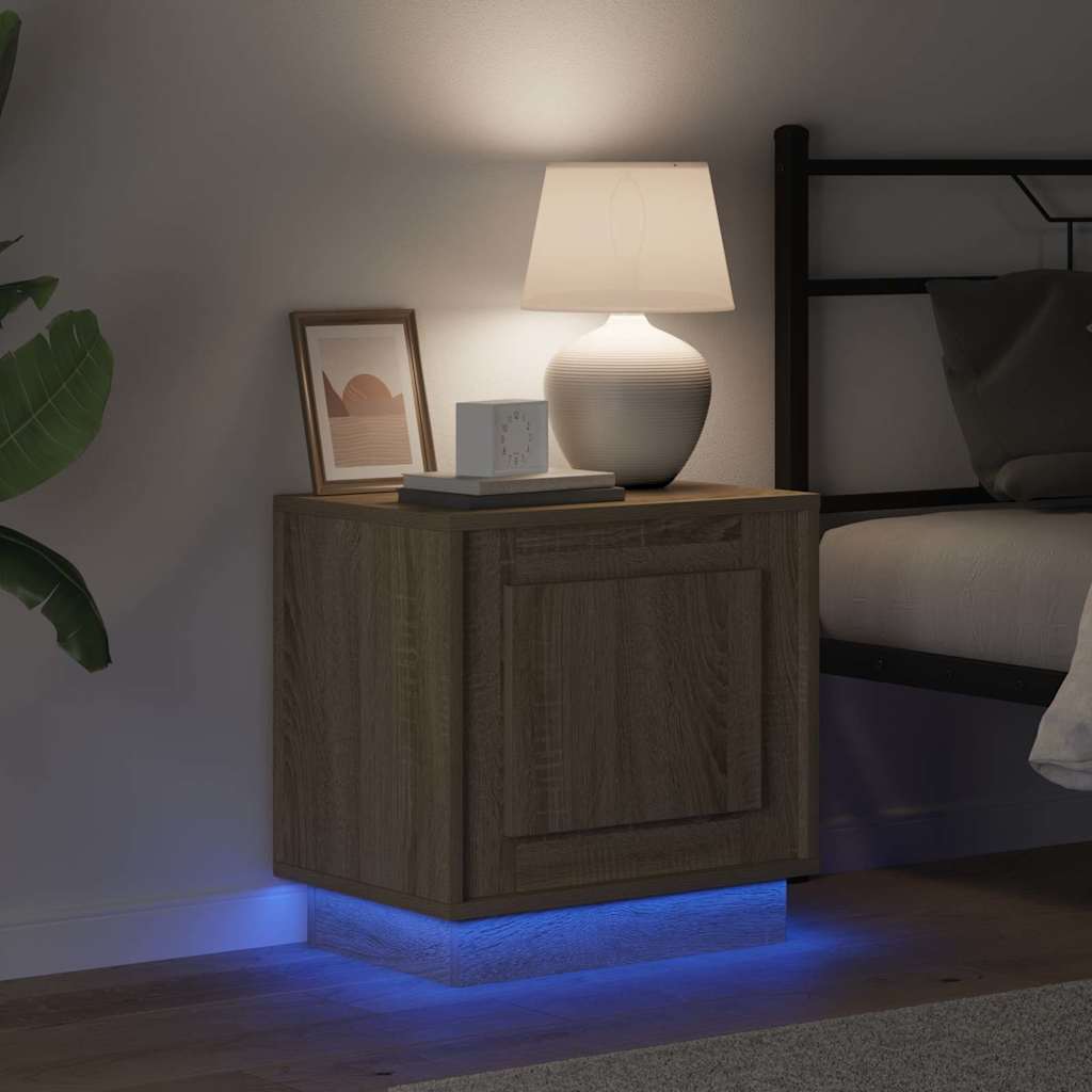 vidaXL Szafka Nocna Ze LED Lights Dąb Sonoma 44 x 34,5 x 45 cm