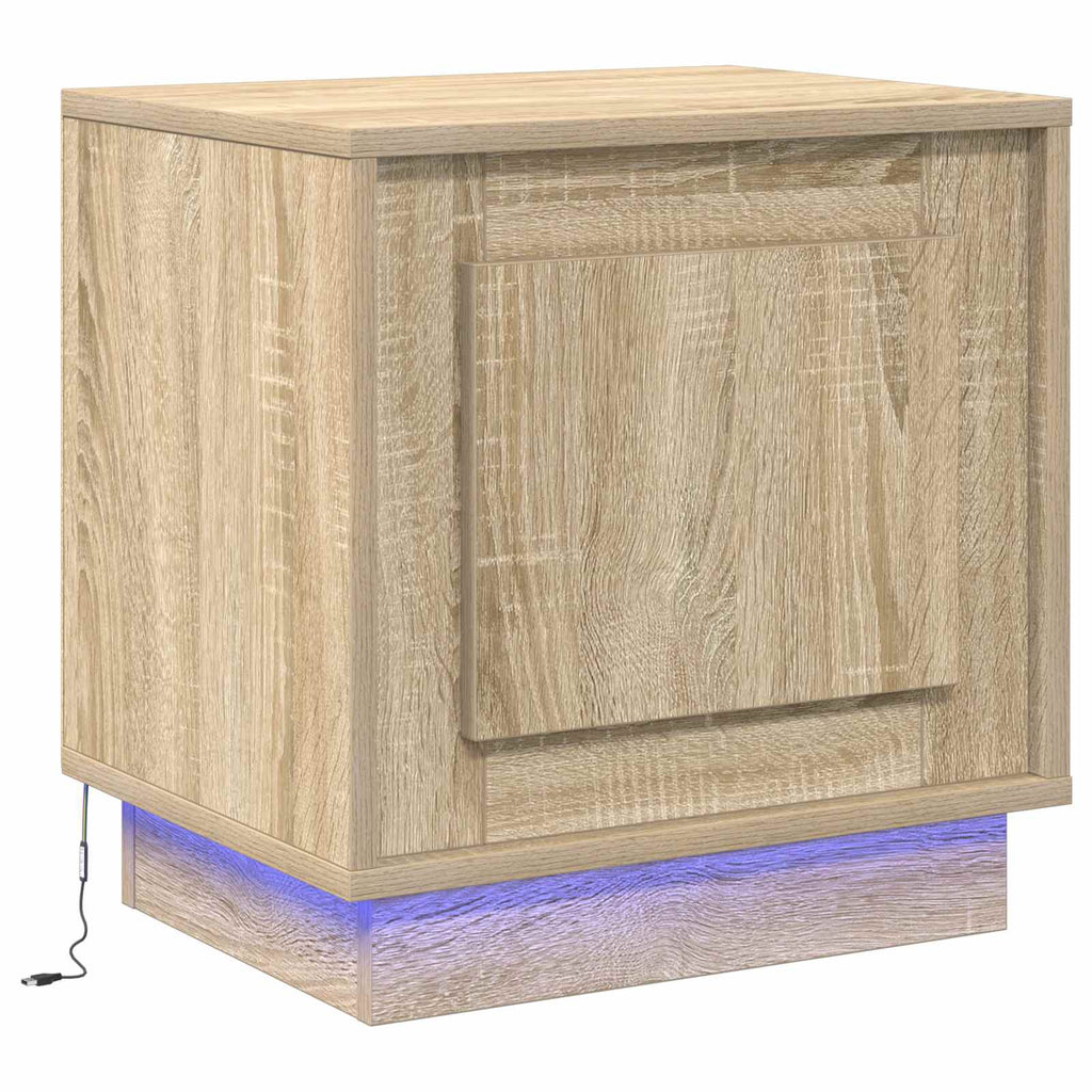 vidaXL Szafka Nocna Ze LED Lights Dąb Sonoma 44 x 34,5 x 45 cm