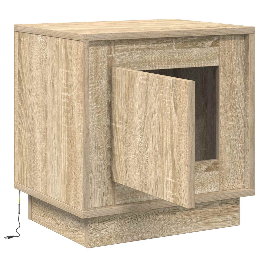 vidaXL Szafka Nocna Ze LED Lights Dąb Sonoma 44 x 34,5 x 45 cm