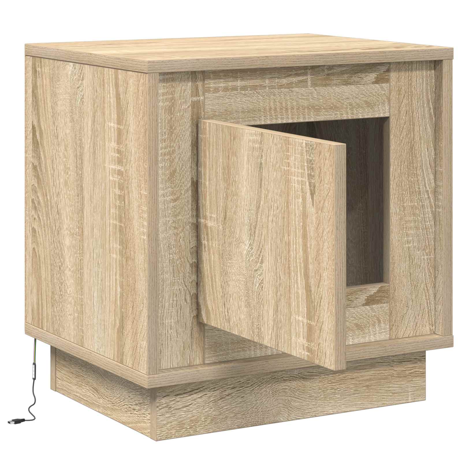 vidaXL Szafka Nocna Ze LED Lights Dąb Sonoma 44 x 34,5 x 45 cm