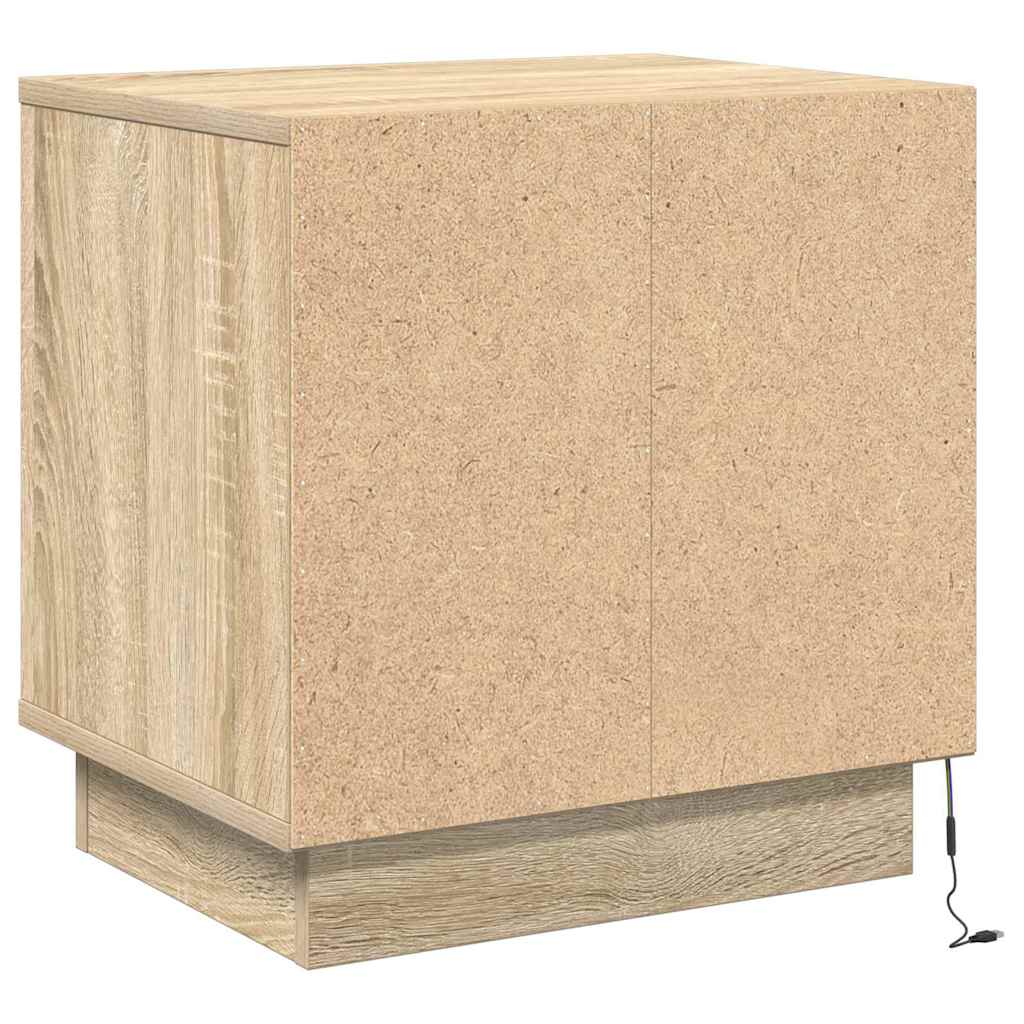 vidaXL Szafka Nocna Ze LED Lights Dąb Sonoma 44 x 34,5 x 45 cm