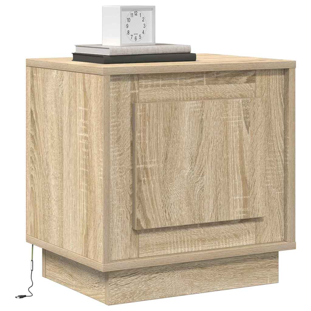 vidaXL Szafka Nocna Ze LED Lights Dąb Sonoma 44 x 34,5 x 45 cm