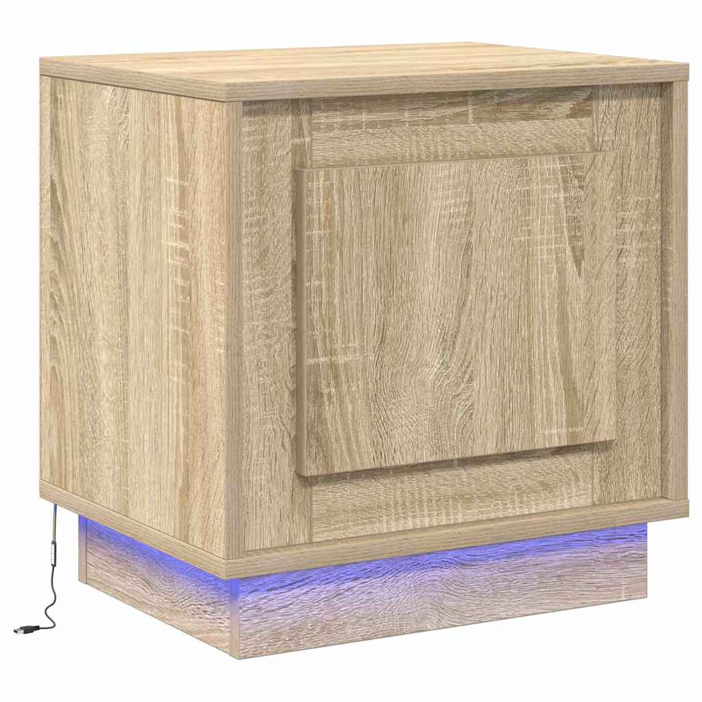 vidaXL Szafka Nocna Ze LED Lights 2 pcs Dąb Sonoma 44 x 34,5 x 45 cm