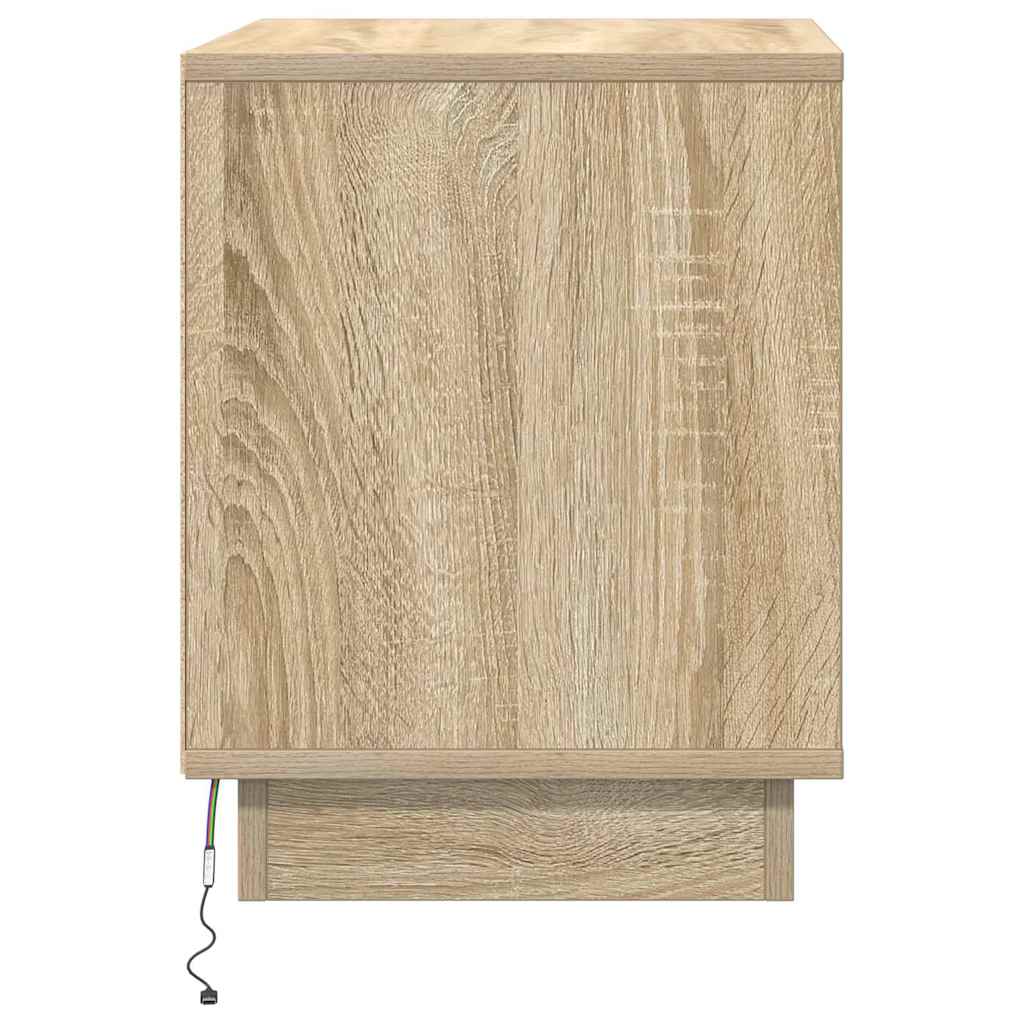 vidaXL Szafka Nocna Ze LED Lights 2 pcs Dąb Sonoma 44 x 34,5 x 45 cm