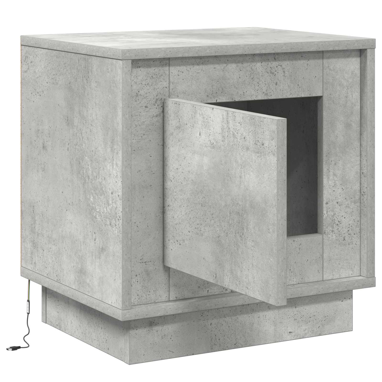 vidaXL Szafka Nocna Ze LED Lights Betonowy szary 44 x 34,5 x 45 cm
