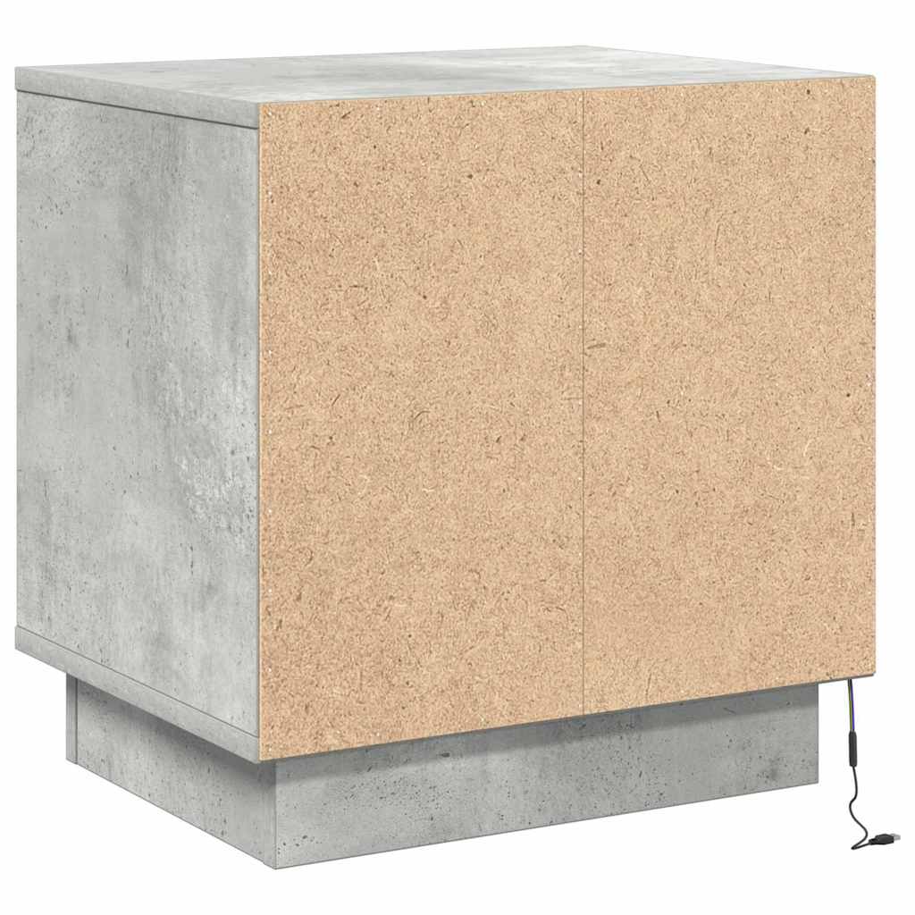 vidaXL Szafka Nocna Ze LED Lights Betonowy szary 44 x 34,5 x 45 cm