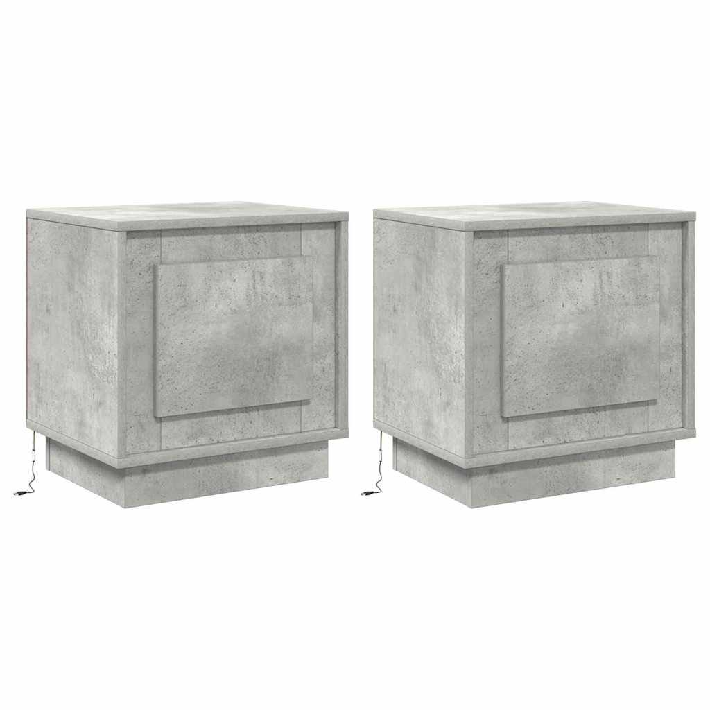 vidaXL Szafka Nocna 2 pcs Betonowy szary 44 x 34,5 x 45 cm