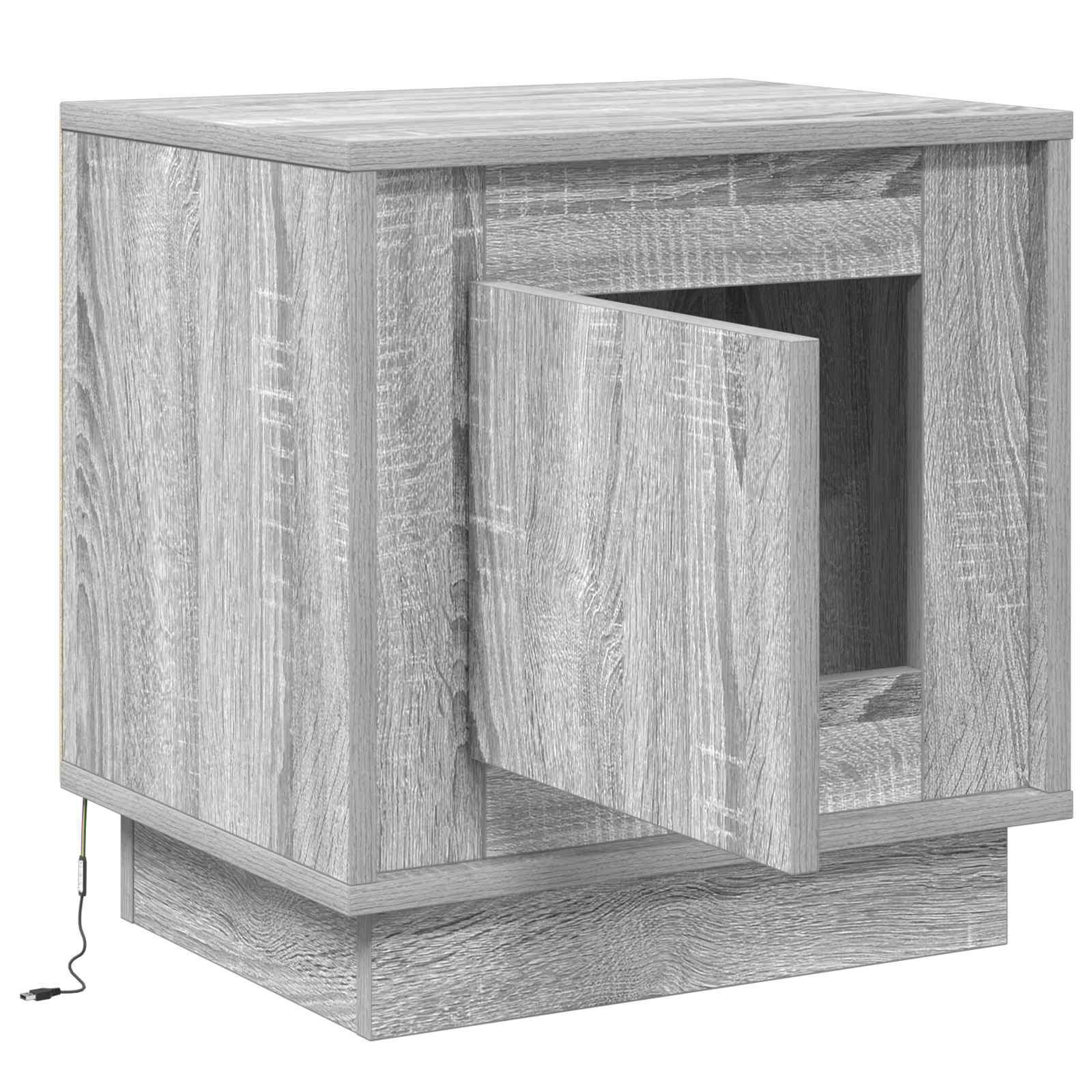 vidaXL Szafka Nocna Szary 44 x 34,5 x 45 cm Materiał drewnopochodny