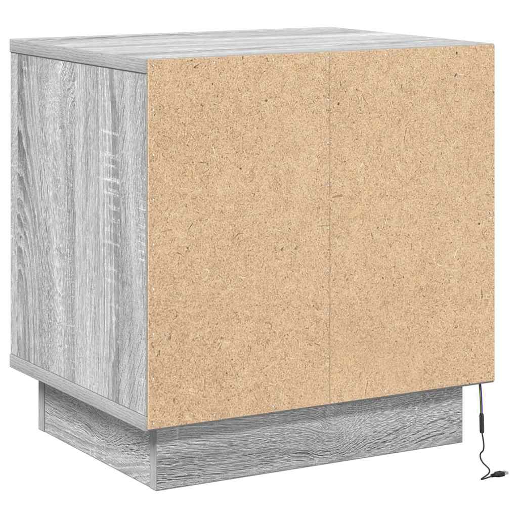 vidaXL Szafka Nocna Ze LED Lights 2 pcs Szary 44 x 34,5 x 45 cm