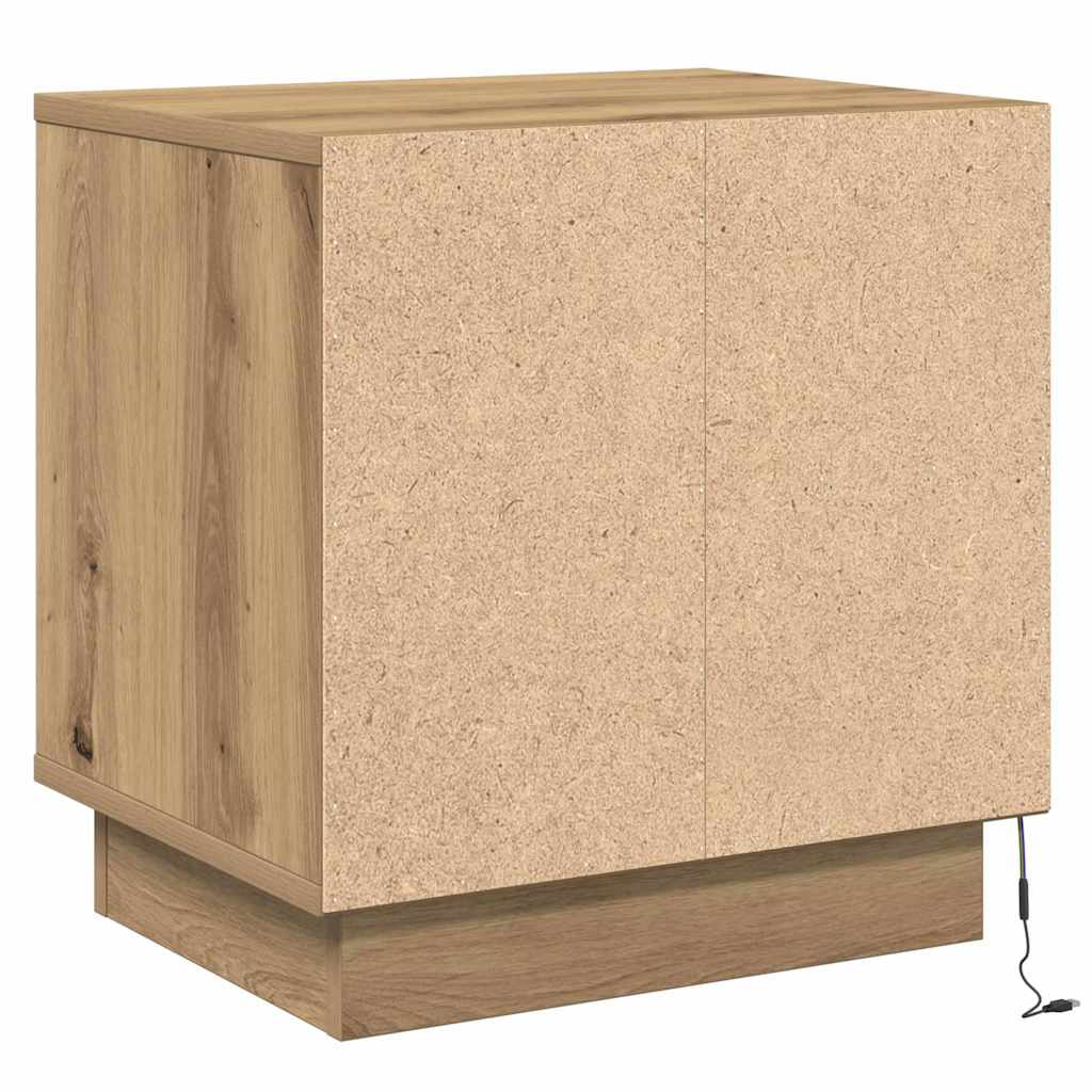 vidaXL Szafka Nocna Ze LED Lights Dąb rzemieślniczy 44 x 34,5 x 45 cm