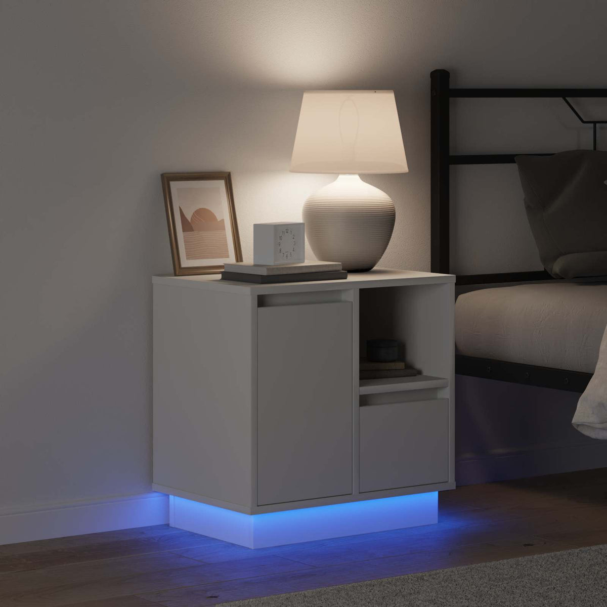 vidaXL Szafka Nocna Biały 50 x 34,5 x 50 cm Drewno inżynieryjne