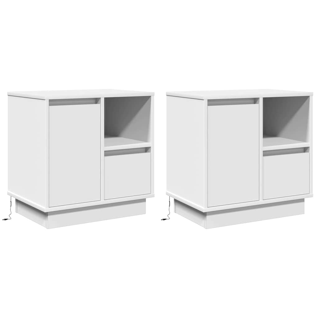 vidaXL Szafka Nocna z szufladą 2 pcs Biały 50 x 34,5 x 50 cm