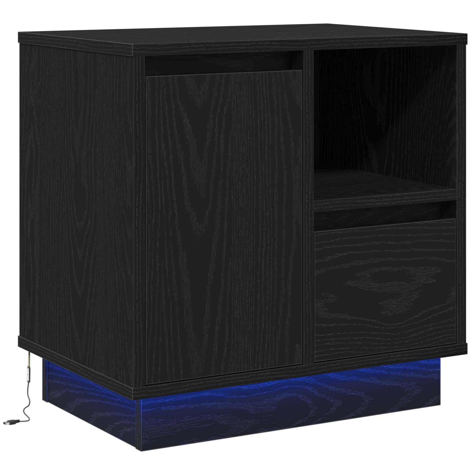 vidaXL Szafka Nocna z szufladą Czarny Dąb 50 x 34,5 x 50 cm