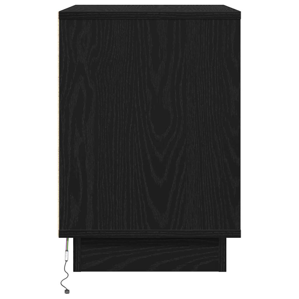 vidaXL Szafka Nocna z szufladą Czarny Dąb 50 x 34,5 x 50 cm