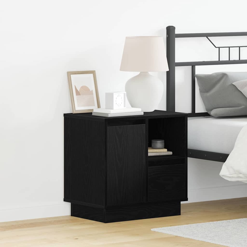 vidaXL Szafka Nocna z szufladą 2 pcs Czarny Dąb 50 x 34,5 x 50 cm