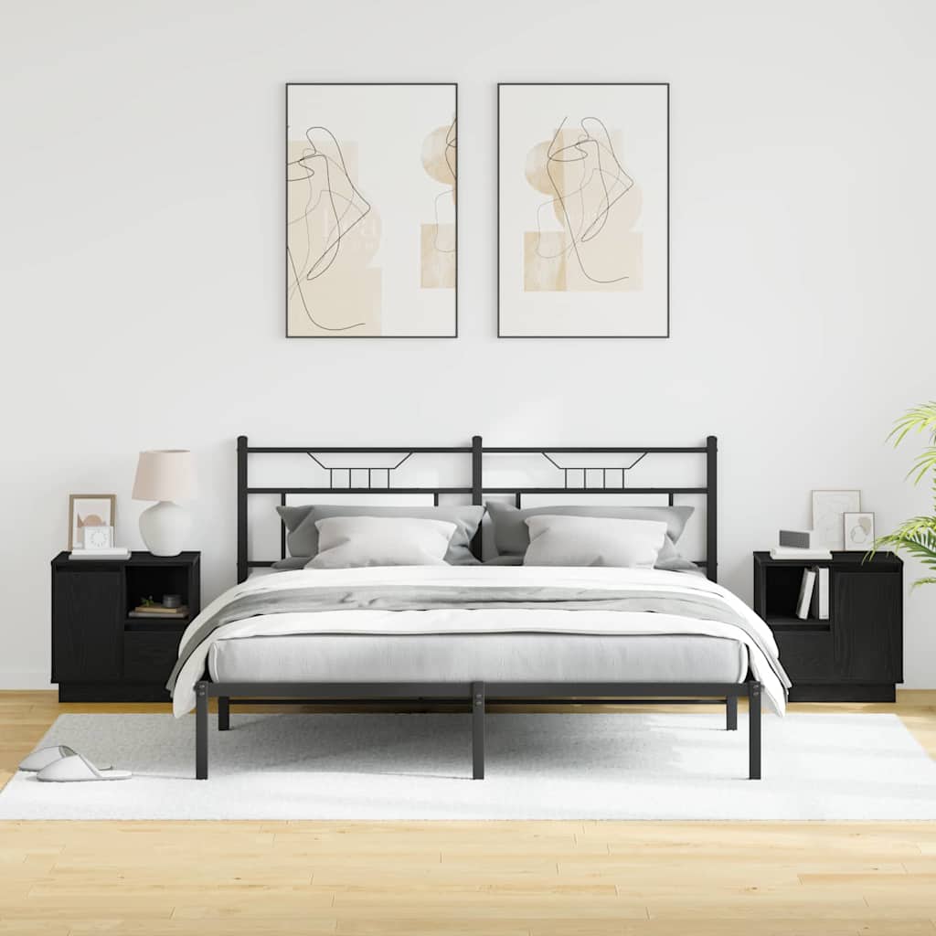 vidaXL Szafka Nocna z szufladą 2 pcs Czarny Dąb 50 x 34,5 x 50 cm