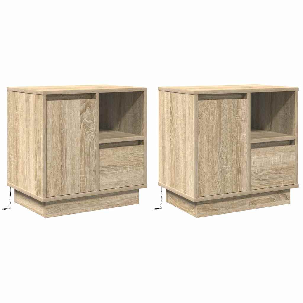 vidaXL Szafka Nocna z szufladą 2 pcs Dąb Sonoma 50 x 34,5 x 50 cm