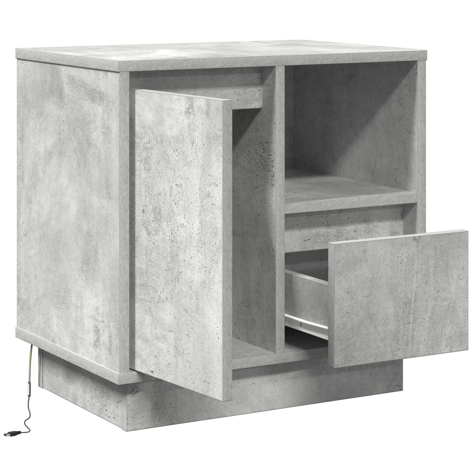 vidaXL Szafka Nocna z szufladą Betonowy szary 50 x 34,5 x 50 cm