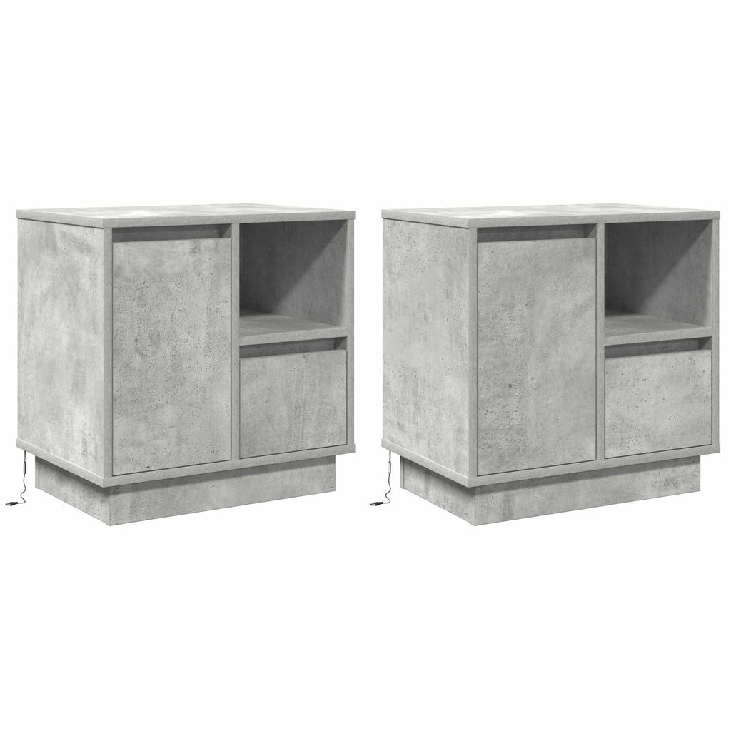 vidaXL Szafka Nocna z szufladą 2 pcs Betonowy szary 50 x 34,5 x 50 cm