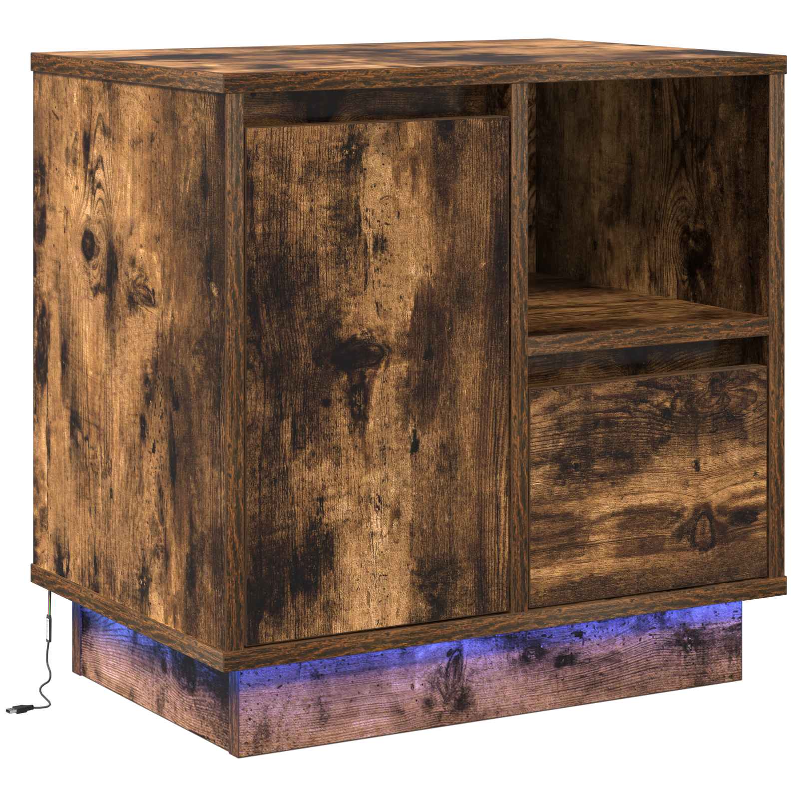 vidaXL Szafka Nocna z szufladą Dąb wędzony 50 x 34,5 x 50 cm