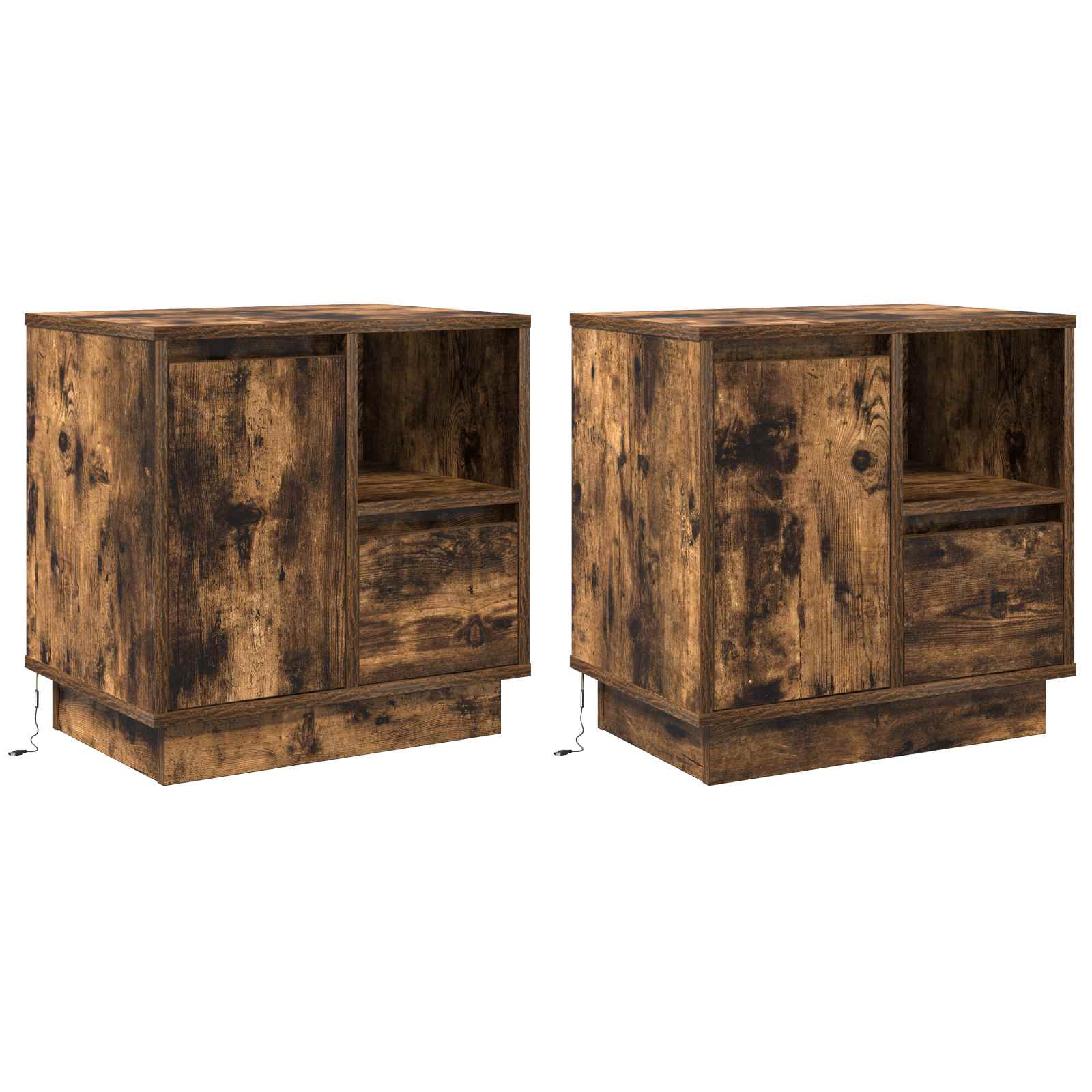 vidaXL Szafka Nocna z szufladą 2 pcs Dąb wędzony 50 x 34,5 x 50 cm