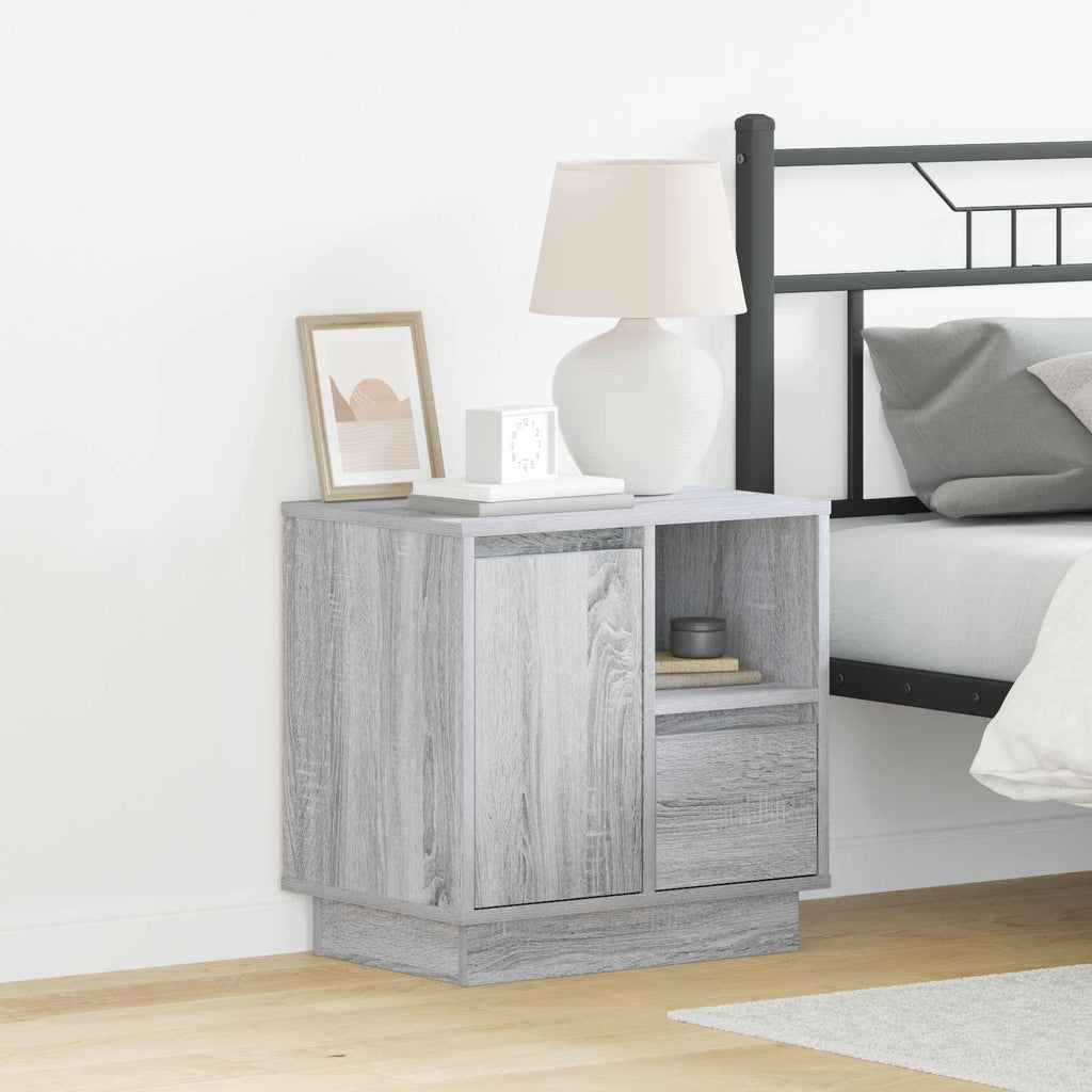 vidaXL Szafka Nocna Szary 50 x 34,5 x 50 cm Materiał drewnopochodny