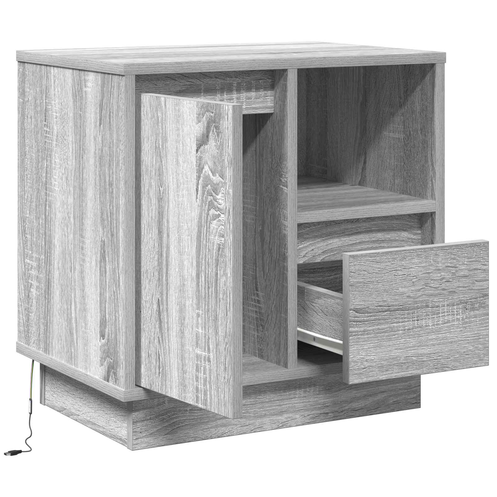 vidaXL Szafka Nocna Szary 50 x 34,5 x 50 cm Materiał drewnopochodny