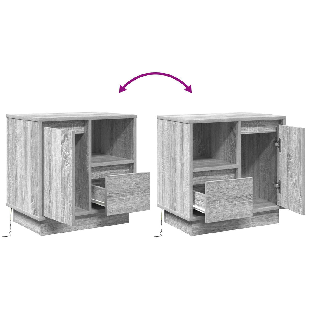 vidaXL Szafka Nocna z szufladą 2 pcs Szary 50 x 34,5 x 50 cm