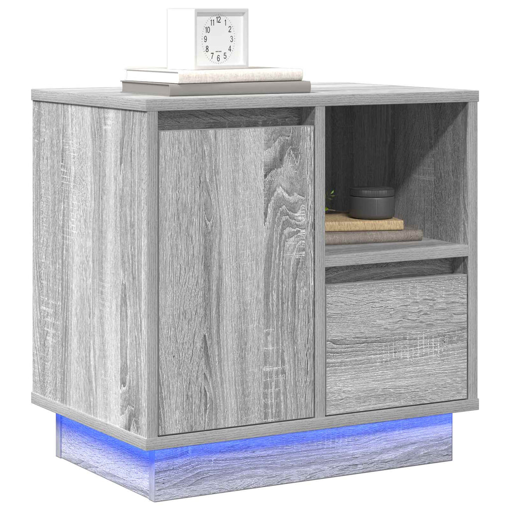 vidaXL Szafka Nocna z szufladą 2 pcs Szary 50 x 34,5 x 50 cm