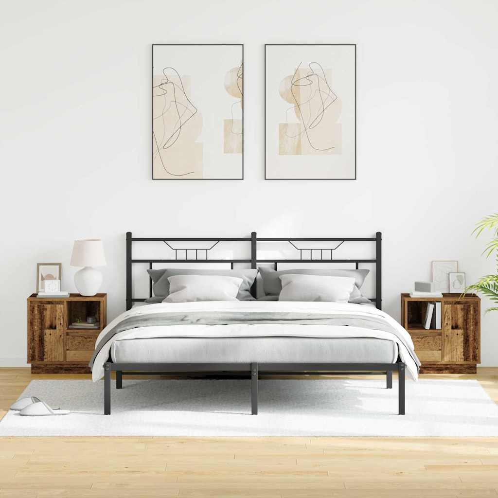 vidaXL Szafka Nocna z szufladą 2 pcs Stare drewno 50 x 34,5 x 50 cm