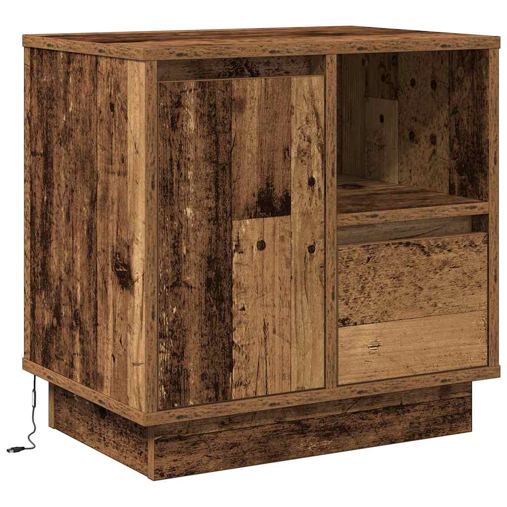 vidaXL Szafka Nocna z szufladą 2 pcs Stare drewno 50 x 34,5 x 50 cm