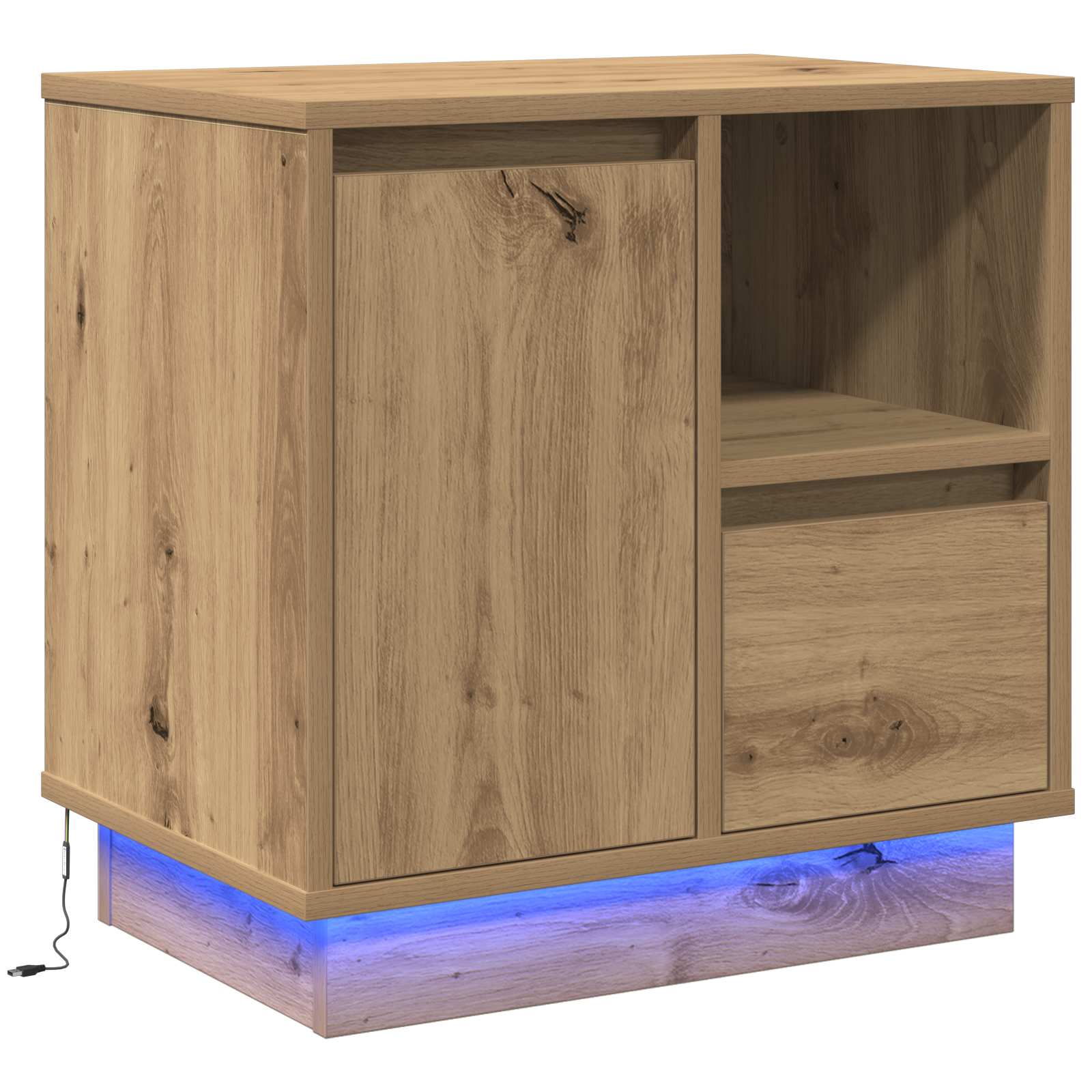 vidaXL Szafka Nocna z szufladą Dąb rzemieślniczy 50 x 34,5 x 50 cm