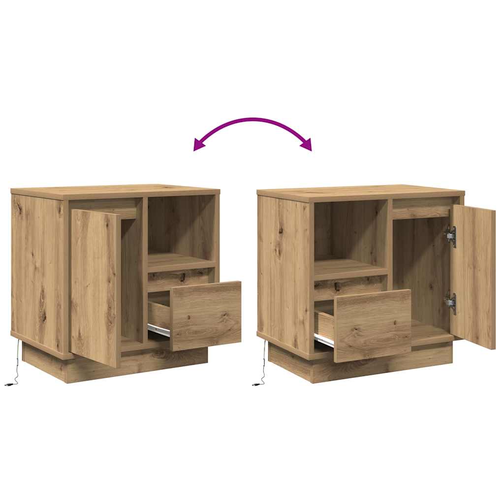 vidaXL Szafka Nocna 2 pcs Dąb rzemieślniczy 50 x 34,5 x 50 cm