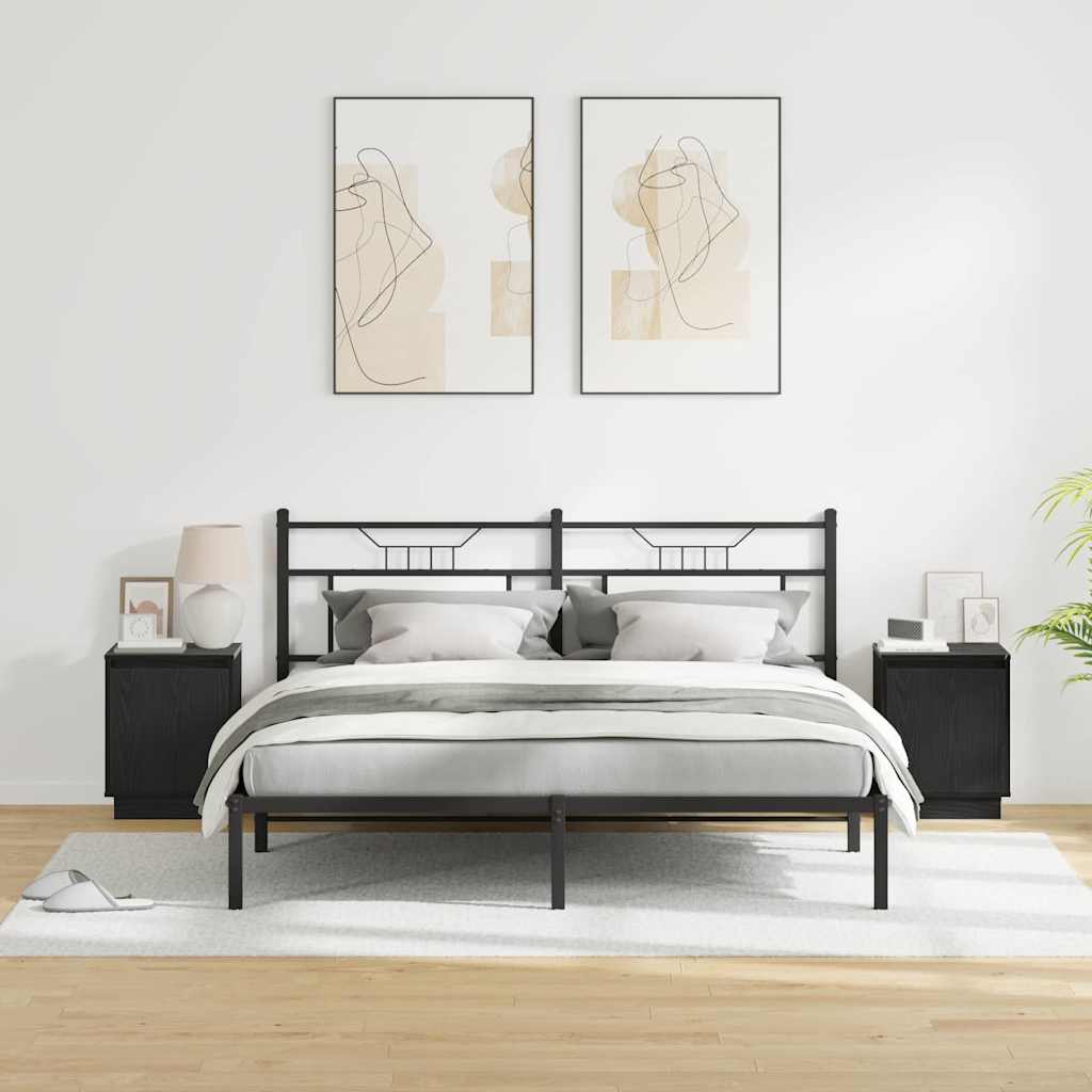 vidaXL Szafka Nocna 2 pcs Czarny Dąb 39 x 34,5 x 50 cm