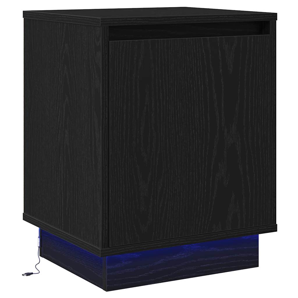vidaXL Szafka Nocna 2 pcs Czarny Dąb 39 x 34,5 x 50 cm