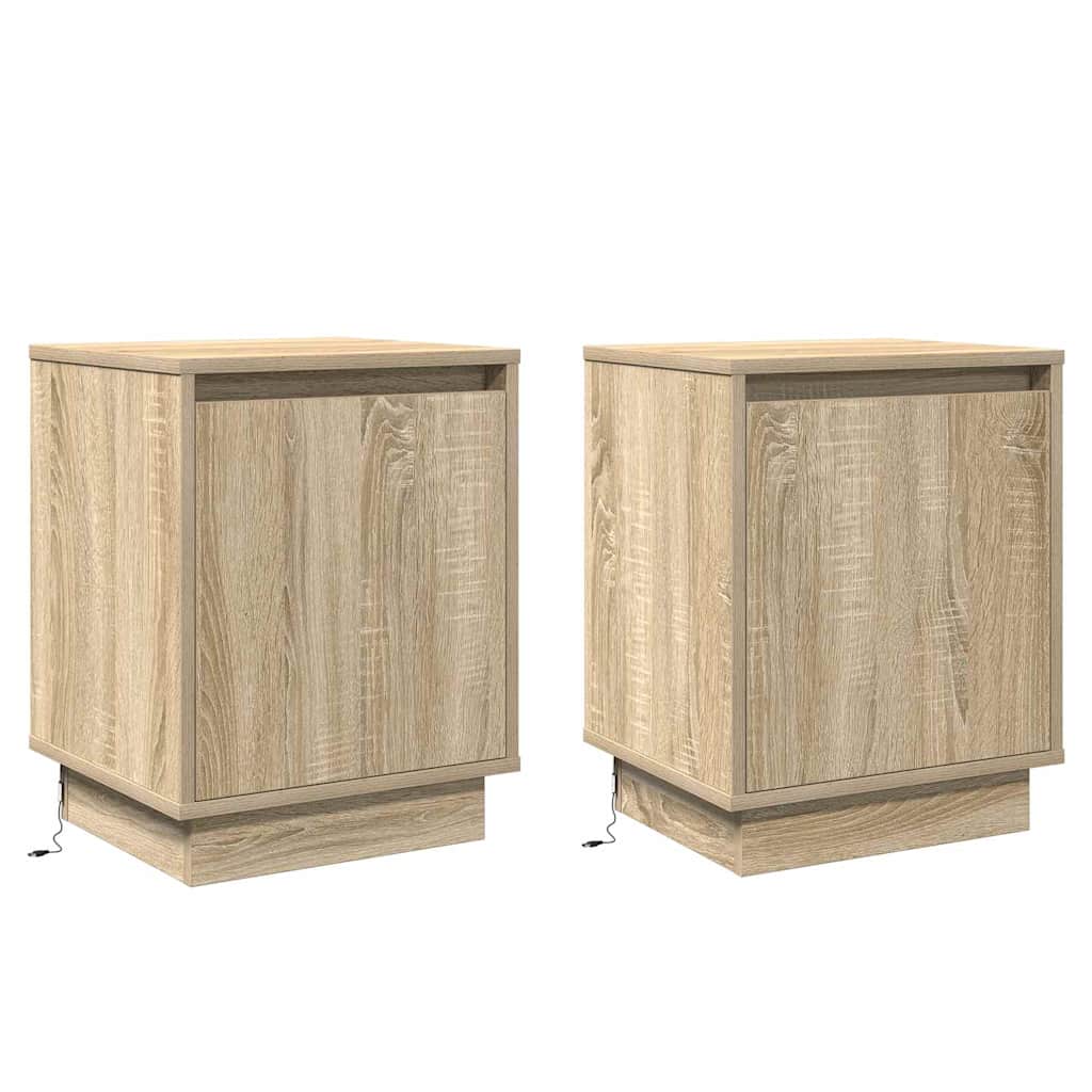 vidaXL Szafka Nocna 2 pcs Dąb Sonoma 39 x 34,5 x 50 cm