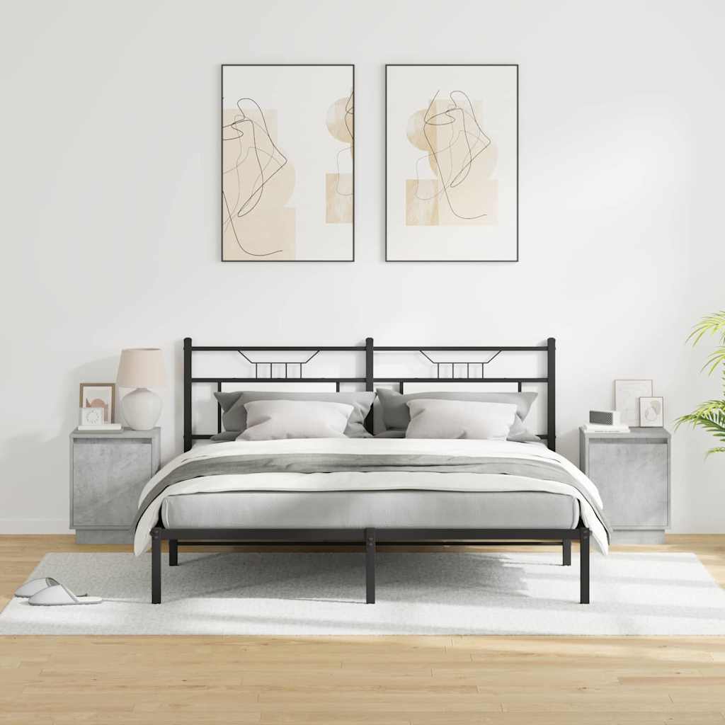 vidaXL Szafka Nocna 2 pcs Betonowy szary 39 x 34,5 x 50 cm