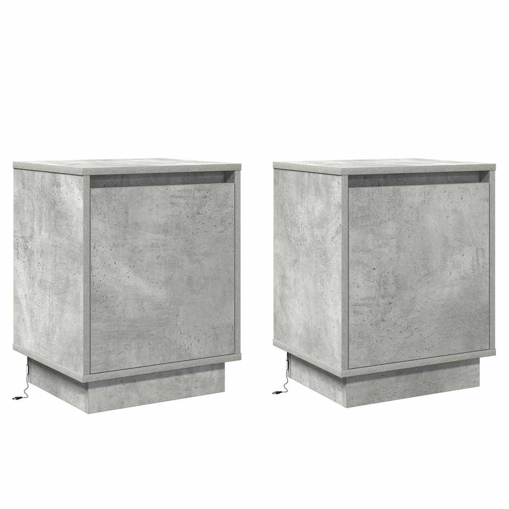 vidaXL Szafka Nocna 2 pcs Betonowy szary 39 x 34,5 x 50 cm
