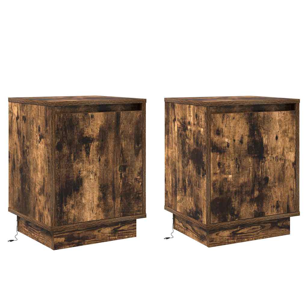 vidaXL Szafka Nocna z 2 pcs Dąb wędzony 39 x 34.5 x 50 cm